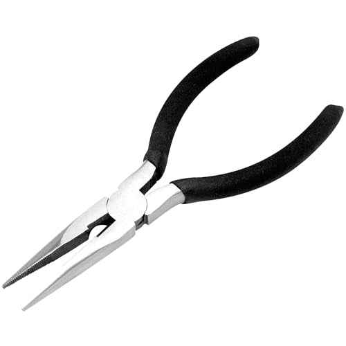 Performance Tool 1105 5-Inch Long Nose Pliers - Heat Treated Alloy Steel, Cushion Grip Handles, Hardened Wire Cutter