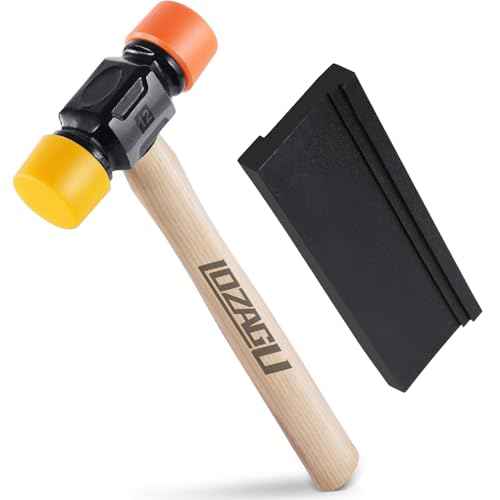 12oz Mallet Hammer with Tapping Block, Double-Face Nylon & Plastic hammer, Soft Face Hammer