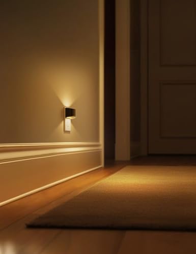 Black 2-Pack Dusk to Dawn LED Night Lights, Soft White 3000K, Wall Plug-In