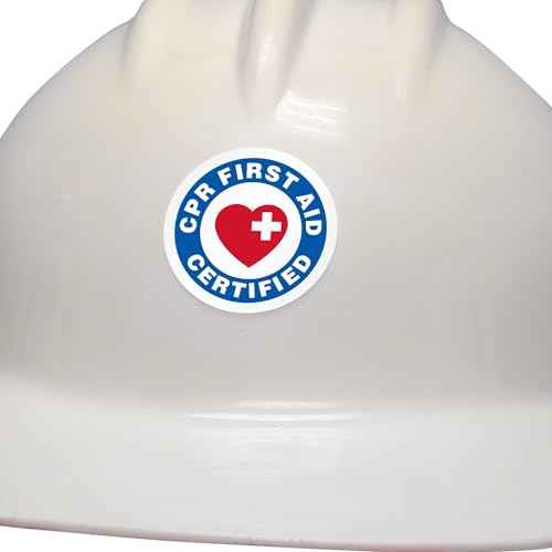 SmartSign CPR First Aid Certified Pack of 5 Hard Hat Labels | Retro-Reflective, 2" Circle