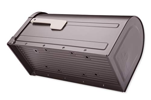 Architectural Mailboxes Roxbury™ Heavy Duty Steel Metal Post Mounted Mail Box for Outside, Rubbed Bronze, Large Curbside Mailbox with Magnetic Latch