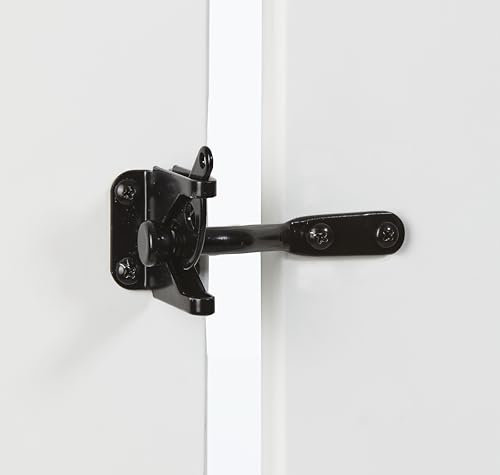 National Hardware Automatic Gate Latch 4-Inch Strike Steel Black Pack of 1