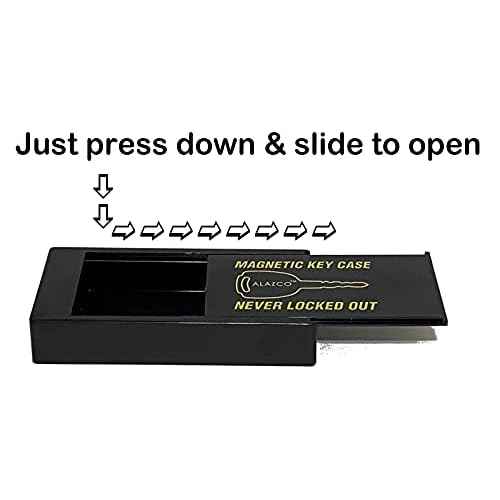 2 Hide A Key Magnetic Under Car Spare Key Holder So You Never Locked Out of Home Shed RV Boat Truck Office Storage Large ABS Case Key Hider Small Valubles Premium Magnet By ALAZCO