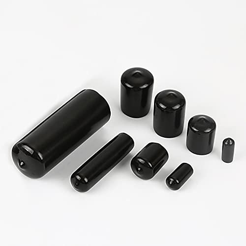 3/4 Inch Rubber Hole Plugs Vinyl End Caps for Metal Tubing & Fences - Black, 10 Pack