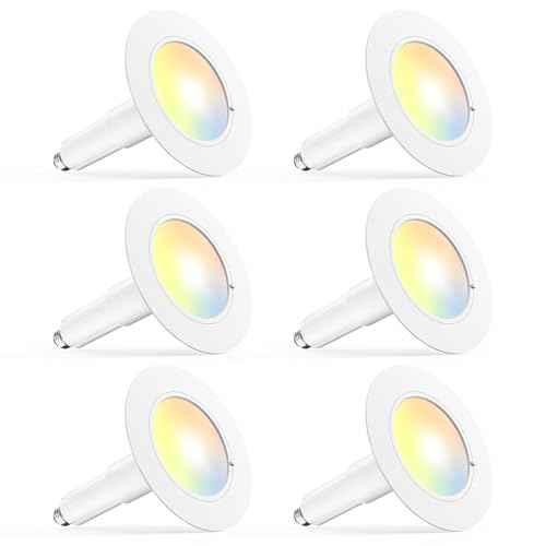 Amico 5/6 inch 5CCT LED Recessed Lighting 6 Pack, 12W=100W, 950LM Adjustable Can Lights, 2700K/3000K/4000K/5000K/6000K Selectable, Dimmable, IC & Damp Rated, Retrofit Installation - ETL & FCC