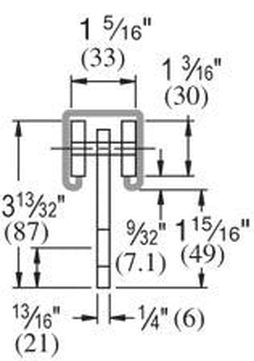 UNISTRUT Genuine P2950-EG 4 Wheel Trolley Assembly for use with P1000, P1001, P5000, P5001, P5500, P5501 and All 1-5/8" or Taller Strut Channel