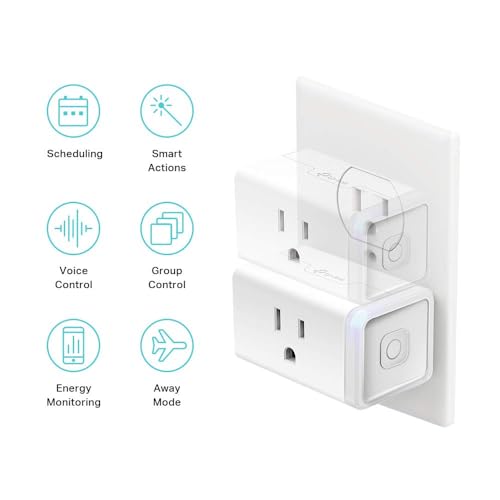 Kasa Smart Wi-Fi Plug Mini with Energy Monitoring, KP115 - Voice Control