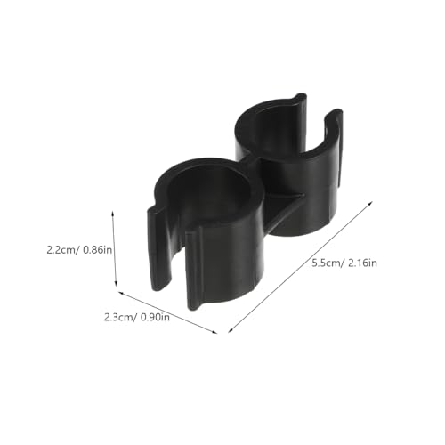 VOSAREA 4PCS Double Pipe Clamp Plastic Top Pole Clips Holder for Dustpan and Broom Connection Inner Tube Fastener for Boat and Home Use Pole Clamps Accessories