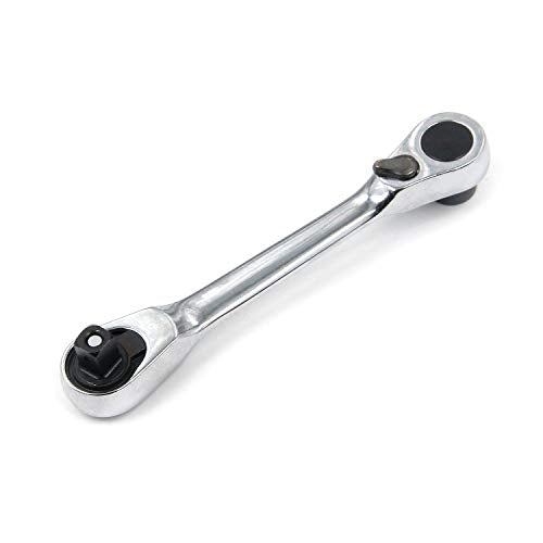 Geesatis 1/4 Inch Mini Double Headed Ratchet Wrench 72 Tooth Drive Socket and Screwdriver Bit Ratchet Set Rotator 5 Degrees Quick Install Release Ratchet Accessories Tool