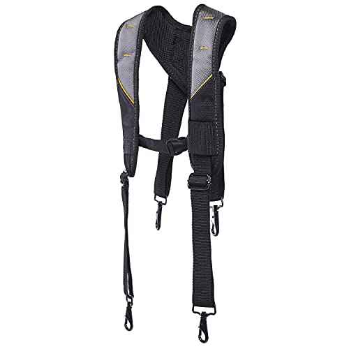 ToughBuilt ? Pro Padded Suspenders, Heavy-Duty Adjustable Work Suspenders with Breathable Padding, Durable Buckle Clips, and Reinforced Stitching for Tool Belts and Jobsite Comfort