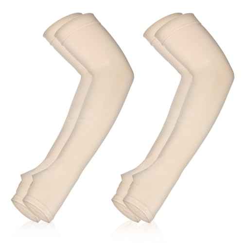 2 Pairs Protective Arm Sleeve for Men Women UV Protection Arm Sleeves Bruising Abrasions Tattoo Cover Up Sports Sleeve