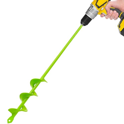 Auger Drill Bit for Planting 1.6"x16.5" Garden Spiral Drill Bit,Heavy-Duty Bulb Auger, Post Hole Digger for 3/8¡± Hex Driver Drill Solid Shaft
