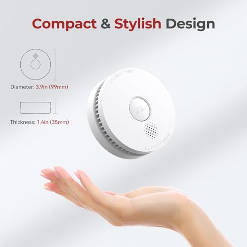 SITERLINK 4-Pack Smoke Detectors with 9V Replaceable Batteries - GS509A, Includes New Batteries