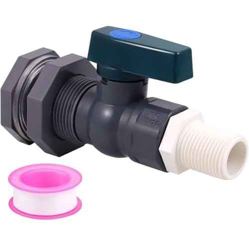 Enoch's Land PVC Rain Barrel Spigot Kit,3/4" Rain Barrel Valve with Bulkhead Fitting and Garden Hose Adapter,Garden Faucet Kit for Water Tanks, Aquariums, Tubs, Pools, Garden Barrels