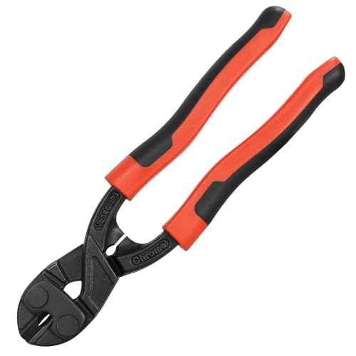 8-inch Mini Bolt Cutter, Heavy Duty Wire Cutters with Ergonomic Handle, High Hardness and High Leverage, CR-V Steel Blade for Wire, Cables, Chains, Small Screws, Nails