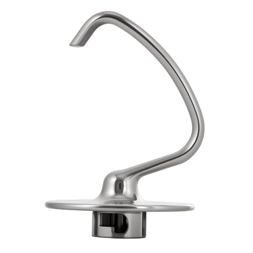 Mttobo Stainless Steel Dough Hook for KitchenAid 4.5–5 Qt Tilt-Head Mixers (K45DH) – Dishwasher Safe, Heavy-Duty Replacement
