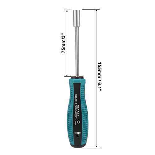 uxcell 3.5mm Non-Magnetic Tip Six Point Hex Nut Driver with 3-Inch Round Shaft