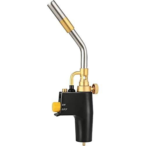 Propane Torch Head, High Intensity Trigger Start Torch with Self Ignition Adjustable Flame and Flame Lock, Mapp Gas Torch Head Welding, Brazing, Culinary and Melting Ice