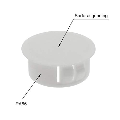 13mm (1/2") White Plastic Hole Plugs Set of 30 - Locking Furniture & Equipment Caps