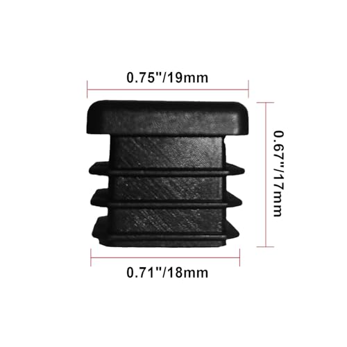 LOUZAGO 32 Pack Square Tubing End Caps 3/4 Inch (19x19mm) Plastic Covers