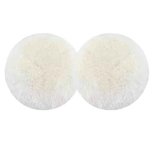 2Pcs 5" Wool Polishing Pads,Soft Wool Sheepskin Polishing Buffing Pad Wheels for Car Furniture Glass Flocking Hook & Loop Back for Random Orbital Sander