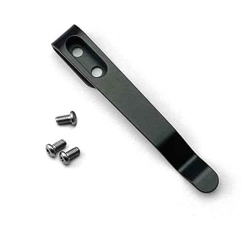 Premium Deep Carry Pocket Clip Sets Knife Clips 420 Stainless Steel Universal Repair Parts for Folding Pocket Knives Includes 3Pcs Screws DIY (Black)