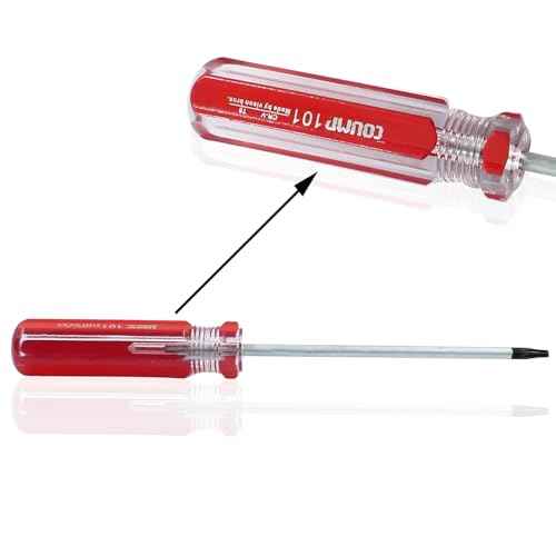 6 Pc Security Torx Screwdriver Set with Magnetic Tip, T4 T5 T6 T7 T8 T9 Cr-V Steel Screwdriver for Repairing and DIY, 3 Inch Working Length with Red Insulated PVC Handle