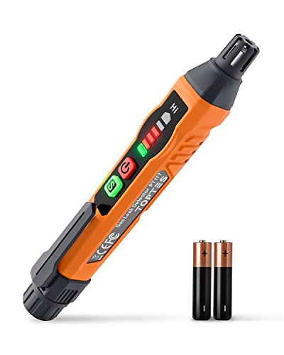 TOPTES Orange Gas Leak Detector PT177 - Portable Combustible Gas Sniffer with Audible & Visual Alarm