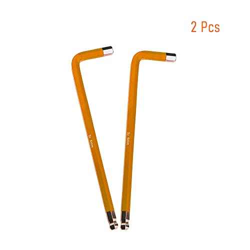 2 PCS 5mm Ball End Hex Key Allen Wrench,Internal Hexagonal Wrench, L Shaped Long Arm S2 Steel Repairing Tool£¬Orange