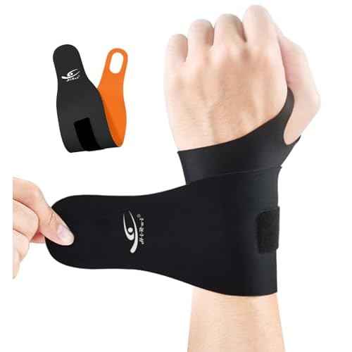 HiRui Ultra-Thin Elastic Wrist Brace Wrist Wraps, Compression Wrist Straps Support for Carpal Tunnel Arthritis Tendonitis Sprains Pain Relief Workout, Soft & Comfortable (Black (Pack of 1))