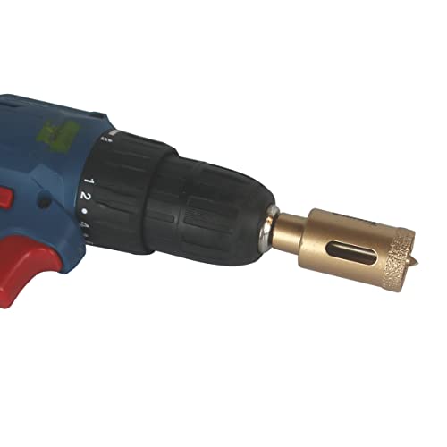 Brazed Diamond 1 inch Hole Saw with Center Drill Bit for Ceramic,Porcelain,Tile,Glass,Granite Quartz,Marble,Gemstone,Dry Drilling 25mm