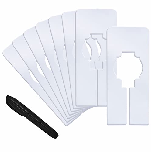 Vantasii 8 Pack White Closet Rack Dividers with Marker - Reusable Wardrobe Sorting
