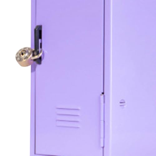 JISADER Mini Lockbox Storage Cabinet for Jewelry Keys Makeup Desk Organizer Violet