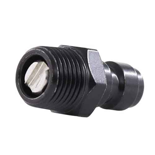 8mm Quick-Disconnect Plug Adapter, 1/8" NPT Male Thread, Foster PCP Airsoft Adapter Fittings, Black Zinc Plated Copper