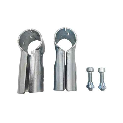 2 Pcs T Clamps Pipe Connector, End Rail T Clamp,Metal Clamp Fittings,1" O.D. 25.4 mm,Galvanized Steel Chain Link Fence, Bolts and Nuts Included