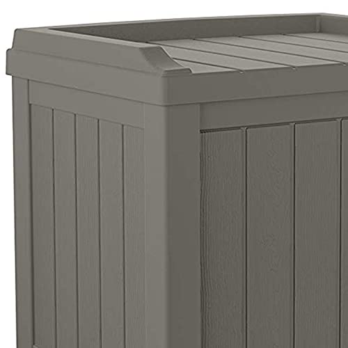 Suncast 22-Gallon Stone Gray Resin Outdoor Storage Box with Seat - Weatherproof Deck Container, Garden & Patio Storage Bench (Variation 1)