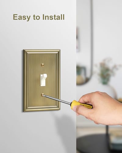 Antique Brass 2-Pack Zinc Alloy Single Toggle Light Switch Cover Plate