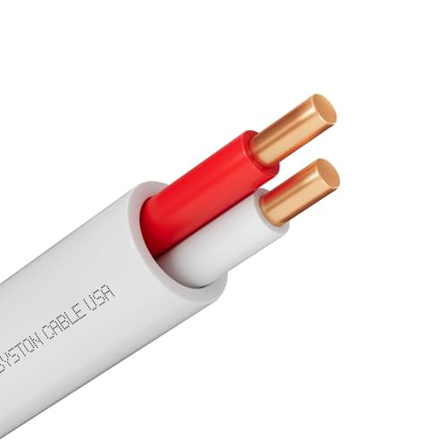 Syston 20 FT 18/2 Thermostat Doorbell Wire, Solid Copper, CL3R Riser Rated, White