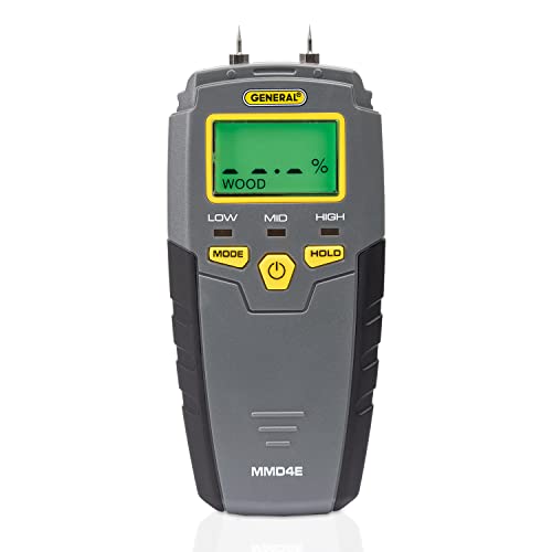 General Tools Moisture Meter Pin Type for Wood & Walls - Water Leak Detection