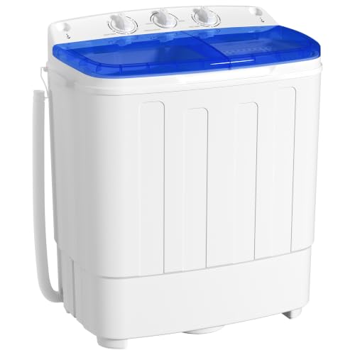 INTERGREAT 18lbs Blue Portable Twin Tub Washing Machine with Spin Dryer