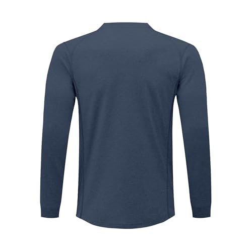 FR Shirts for Men 5.5oz 100% Cotton Lightweight Flame Resistant Long Sleeve Henley Shirt CAT2