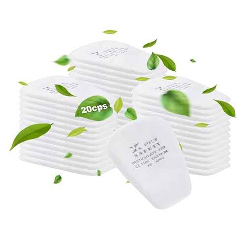 XPRO 20PCS 5N11 Respirator Filter Cotton - 6001 Filter Cartridges, Particulate Filter Cotton Respirator Filter, Against Dust, Spray Paint, Particles, for 6200, 6800, 6000, 7501, 7502 Series