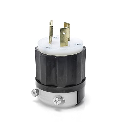 Leviton Locking Industrial Power Plug 30A 250V NEMA L6-30P, White, One Size