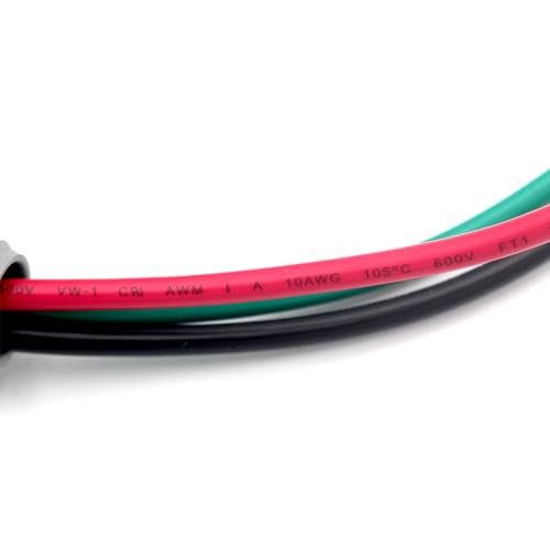 TAUROX 4FT Liquid Tight Electrical Conduit Kit 1/2-Inch, 3 Conductor 10 Gauge Wire, Outdoor Flexible Nonmetallic Power Whip with Ground