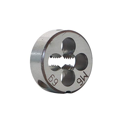 HSS 6mm X 1 Metric Right Hand Round Die, Machine Thread Die M6 X 1mm Pitch for Mold Machining, Alloy Steel, It Can Process Steel, Cast Iron, Copper And Aluminum.