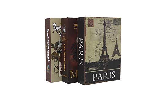 PACOLO Les Miserables-Combination Paper Transfer Book Safe with Hidden Compartment, Lock, 8.7x6x2 inches
