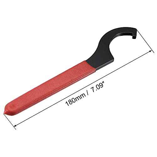 uxcell C Hook Spanner Wrench Collet Chuck for 45-52mm Round Nut, with Red Non-slip Handle