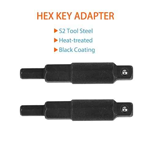 HVAC Service Wrench, Refrigeration Wrench With 2 Pcs HVAC Hexagon Bit Adapter, Premium AC Tools for HVAC, Refrigeration Equipment Repair (3/16¡±, 1/4¡±, 5/16¡±, 3/8¡±)