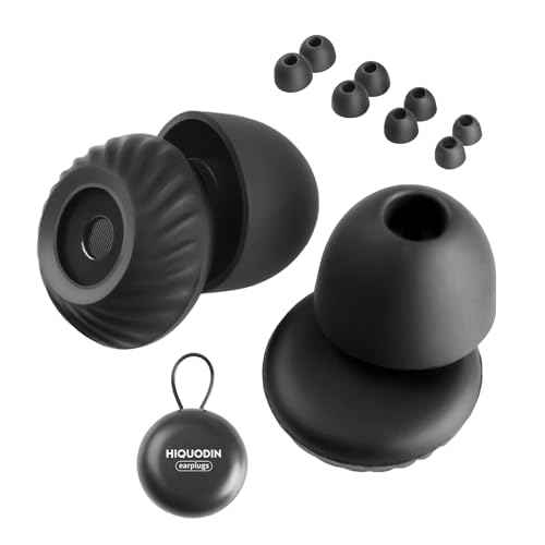 Motorcycle Ear Plugs Wind Noise, Concert Ear Plugs Hearing Protection, 25-30dB Noise Reduction Silicone Earplugs for Concerts, Sleep, Motorcycle, Work, 8 Eartips, Black