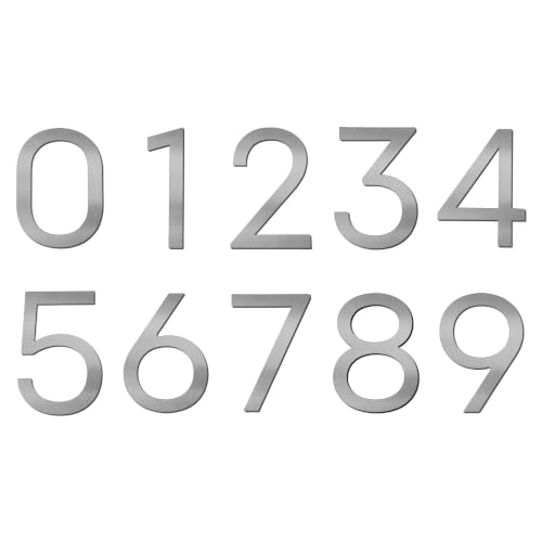 Adoorn Silver 4 Inch Mailbox Numbers - Number 1, Weatherproof Metal Stick-On Address Sign